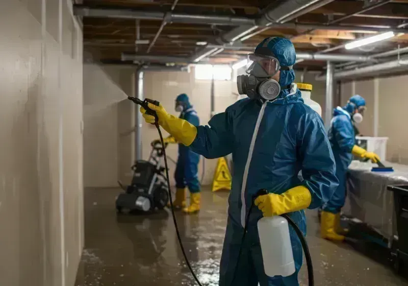 Basement Sanitization and Antimicrobial Treatment process in Middlesex County, NJ